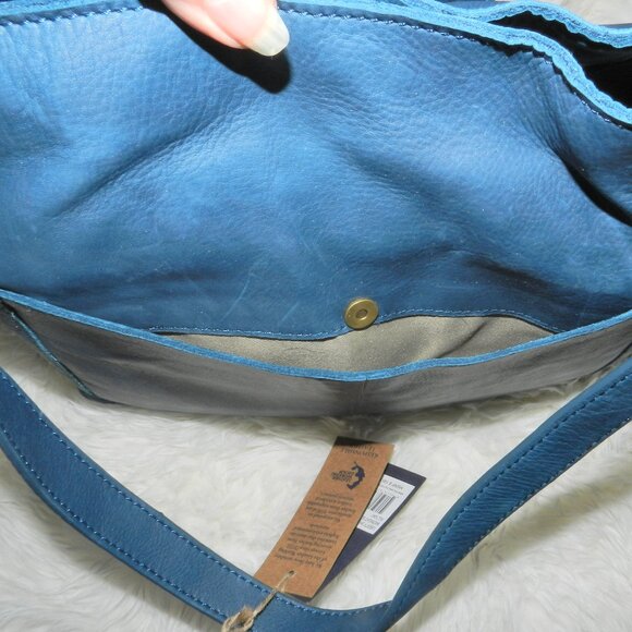 American Leather Liberty Shopper Shoulder Bag HTF Midnight Blue 🆕 FAST😮‍💨⚡🚚 - Picture 5 of 15